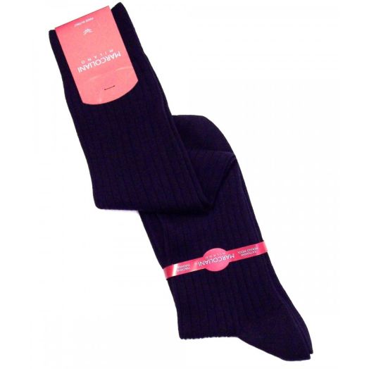 Merino Wool Over-the-calf Marcoliani Dress Socks - Navy (45265)