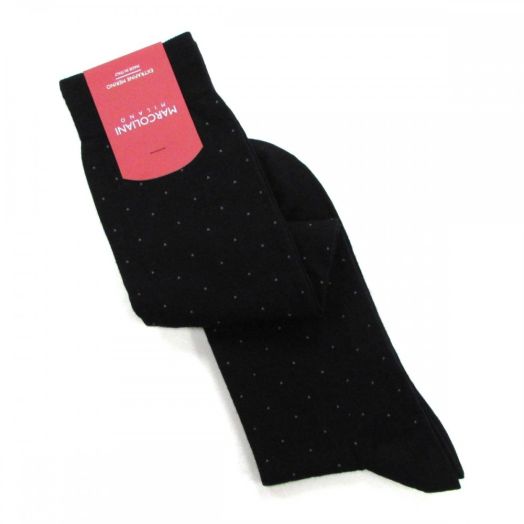 Merino Wool Over-the-calf Marcoliani Fancy Pin Socks - Black