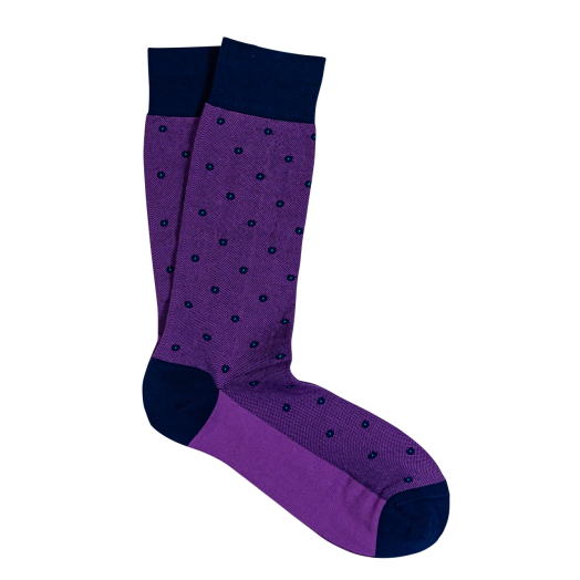 Cotton mid-calf Marcoliani Socks - Pique Dots - Lavender (092978)
