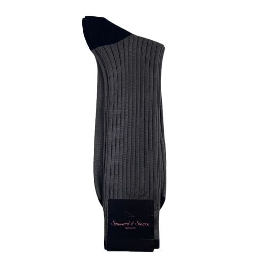 Seaward & Stearn Cotton Socks - Solid - Dark Grey (91915)