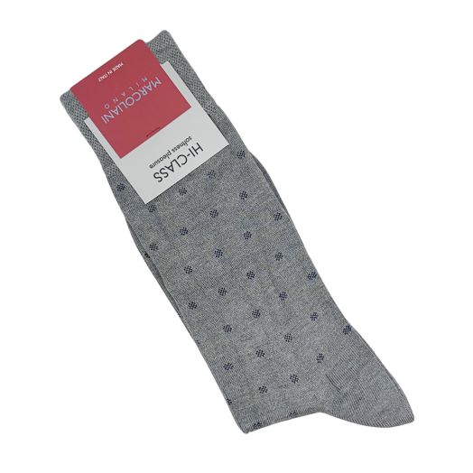 Modal Mid-Calf Marcoliani Socks - Faded Dots - Grey (116797)