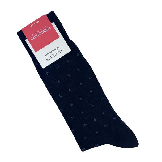 Modal Mid-Calf Marcoliani Socks - Faded Dots - Navy (116799)