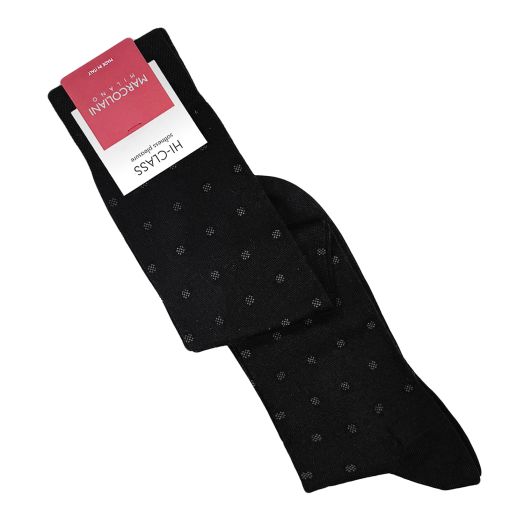 Modal Over-the-Calf Marcoliani Socks - Faded Dots - Black (116783)
