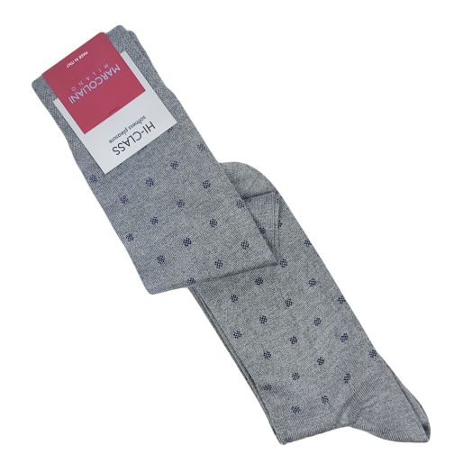 Modal Over-the-Calf Marcoliani Socks - Faded Dots - Grey (116784)