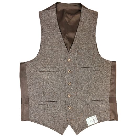 New Old Stock Deansgate Wool Blend Vest - Brown Donegal (30115)