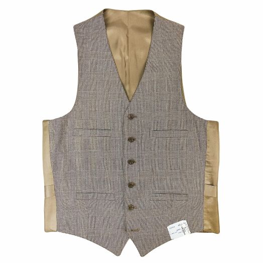 New Old Stock Deansgate Wool Flannel Vest - Brown Glen Plaid (12401)