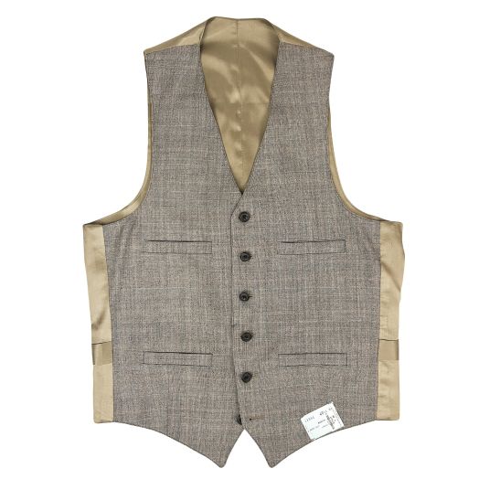 New Old Stock Deansgate Wool Flannel Vest - Brown Plaid with Rust & Blue (11501)