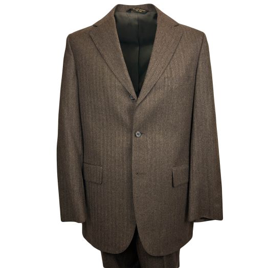 New Old Stock Deansgate Wool Tweed Suit - Dark Brown Cheviot (30905)