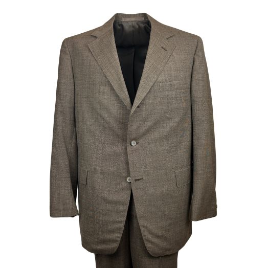 New Old Stock Freedberg Wool Tic Weave Suit - Brown (8819)
