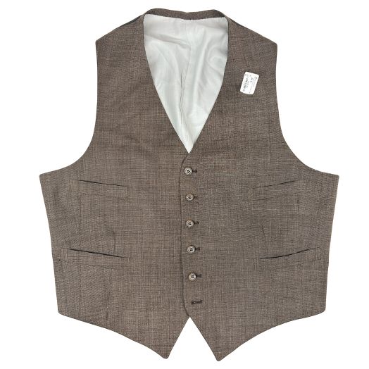 New Old Stock Freedberg Wool Tic Weave Vest - Brown (8819)