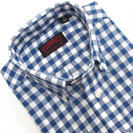 O'Connell's Authentic India Madras - Long Sleeve Shirt - Blue Gingham (149)
