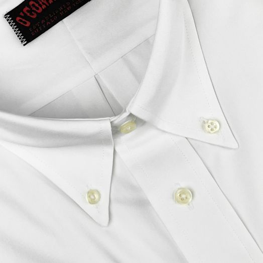 O'Connell's Button Down Dress Shirt - Pinpoint Oxford Cloth - White (Big & Tall)