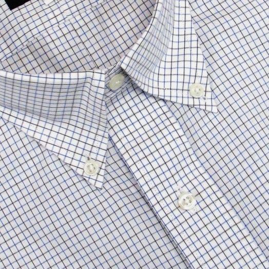 O'Connell's Button Down Dress Shirt - Tattersall - Classic Blue & Black
