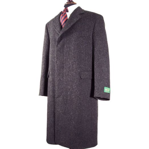 O'Connell's Chesterfield Overcoat - Magee Tweed - Charcoal Herringbone