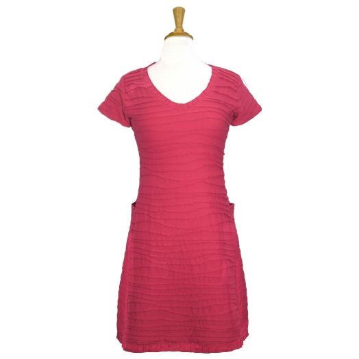O'Connell's Cotton Knit "Sandy" Dress - Fuchsia