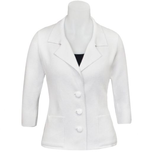 O'Connell's Women's Cotton Knit Jacket - Stella - White (M6113)