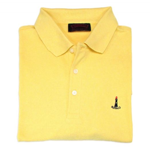 O'Connell's Cotton Pique Polo Shirt - Buffalo Lighthouse - Yellow