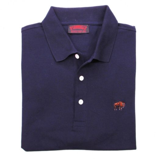 O'Connell's Cotton Pique Polo Shirt - Buffalo - Navy Blue