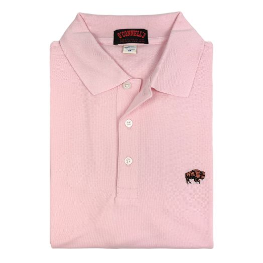 O'Connell's Cotton Pique Polo Shirt - Buffalo - Pink