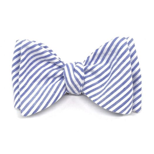 O'Connell's Cotton Seersucker Bow Tie - Blue (89300)