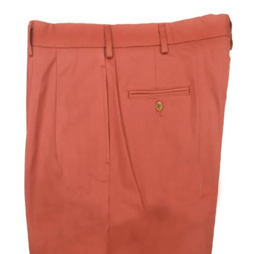 O'Connell's Khakis - Pleated Cotton Twill Trousers - Breton Red