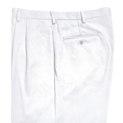 O'Connell's Khakis - Pleated Front Cotton Twill Trousers - White Duck