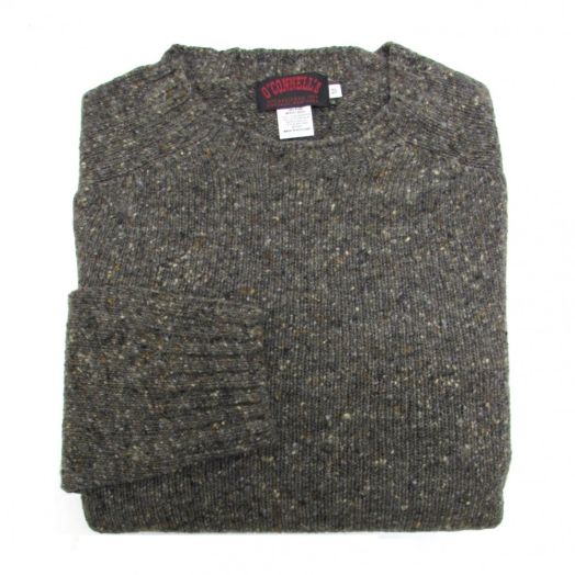 O'Connell's Mediumweight Merino Wool Donegal Crewneck Sweater - Mink