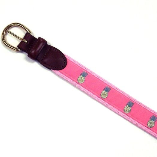 O'Connell's Motif Belt - Pineapples - pink on pink