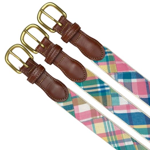 O'Connell's Patch Madras Belt - Hilton Head on Natural