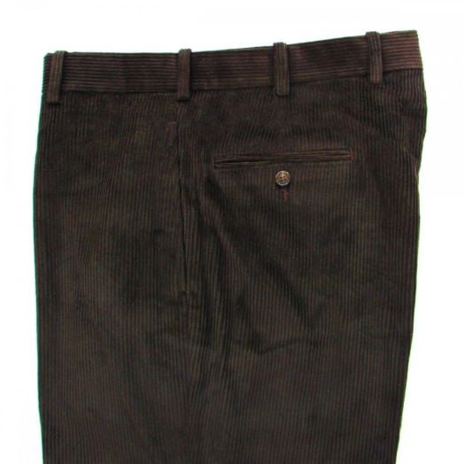 O'Connell's plain front 8-Wale Corduroy Trouser - Dark Chocolate
