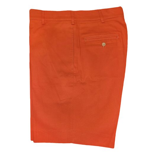 O'Connell's Plain Front Bermuda Shorts - Cotton Twill - Terracotta