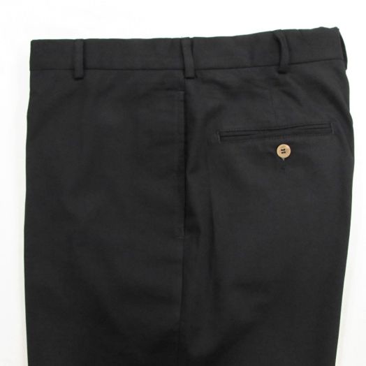 O'Connell's Plain Front Cotton Dress Gabardine Trousers - Black