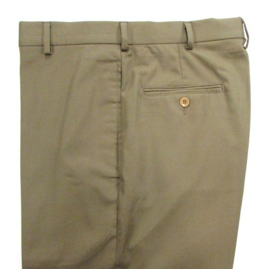 O'Connell's Plain Front Cotton Dress Gabardine Trousers - Mushroom