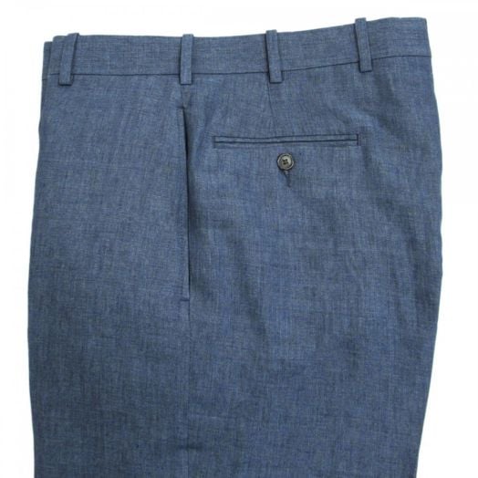 O'Connell's plain front Delave Linen Trousers - Navy