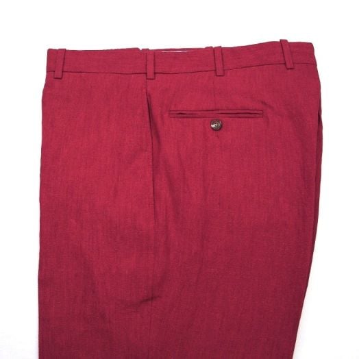 O'Connell's plain front Linen Trousers - Cranberry