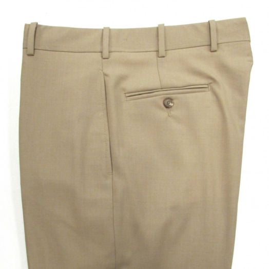 O'Connell's plain front Super 120s Tropical Worsted Wool Trouser - Tan