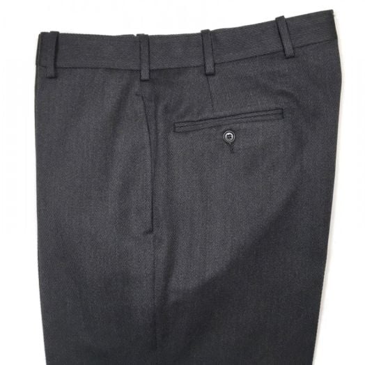 O'Connell's plain front Wool Cavalry Twill Trousers - Dark Charcoal