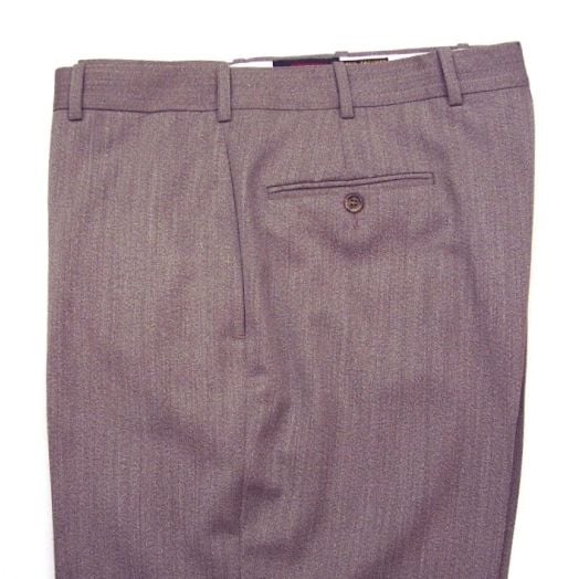 O'Connell's plain front wool Covert Cloth trousers - Brown Olive