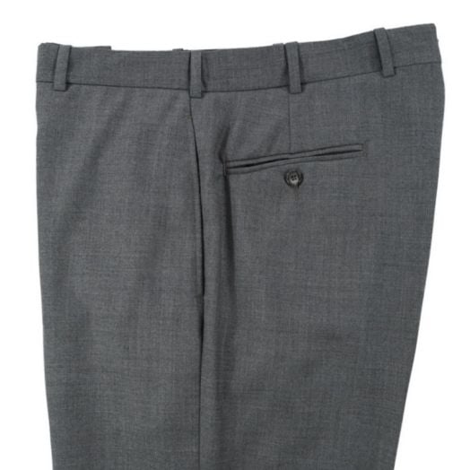 O'Connell's plain front wool Prunelle Gabardine Trousers - Medium Grey
