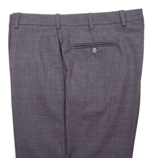 O'Connell's plain front Worsted Wool Trousers - Medium Grey