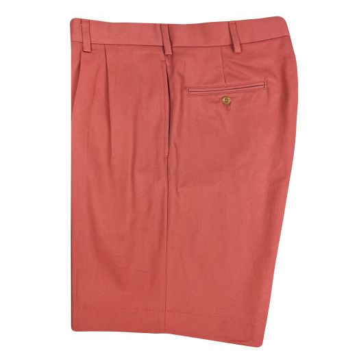 O'Connell's Pleated Bermuda Shorts - Cotton Twill - Breton Red