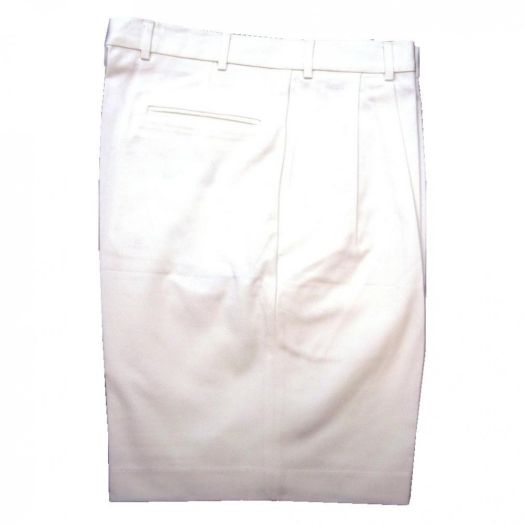 O'Connell's Pleated Front Bermuda Shorts - Cotton Twill - White Duck