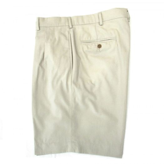O'Connell's Pleated Front Bermuda Shorts - Poplin - Oyster