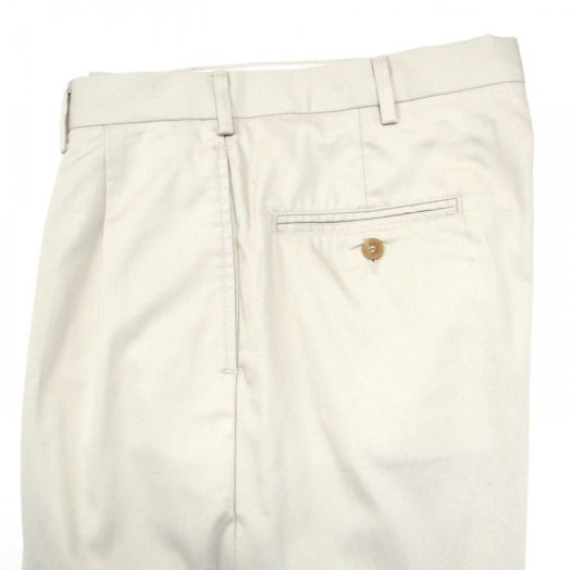 O'Connell's Pleated Cotton Dress Gabardine Trousers - Stone