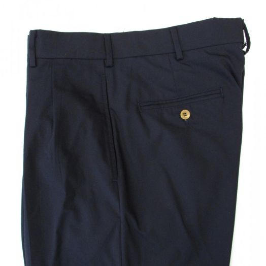 O'Connell's pleated front Poplin Trousers - Navy