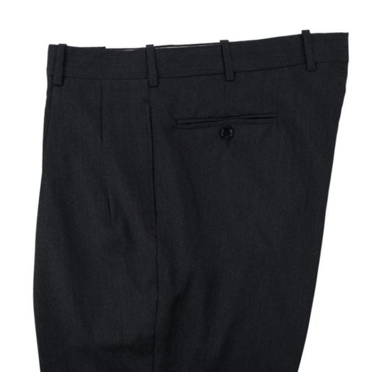 O'Connell's pleated wool Prunelle Gabardine Trousers - Dark Charcoal