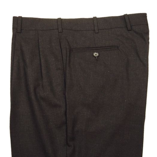 O'Connell's pleated Worsted Wool Trousers - Charcoal