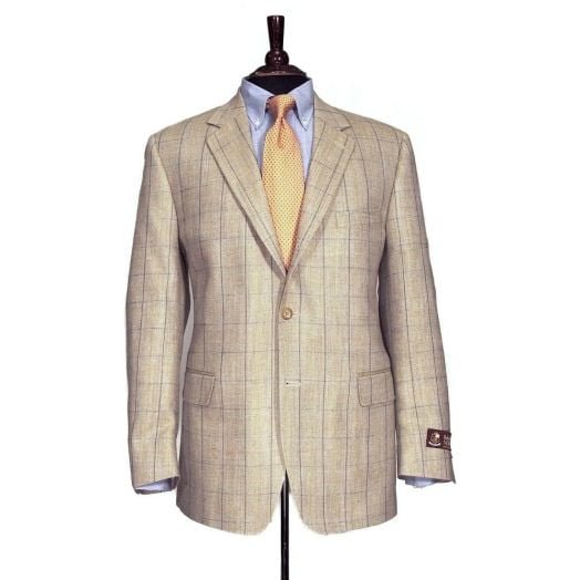 O'Connell's Robert Noble Sport Coat - Windowpane (Silk,Wool,Linen)