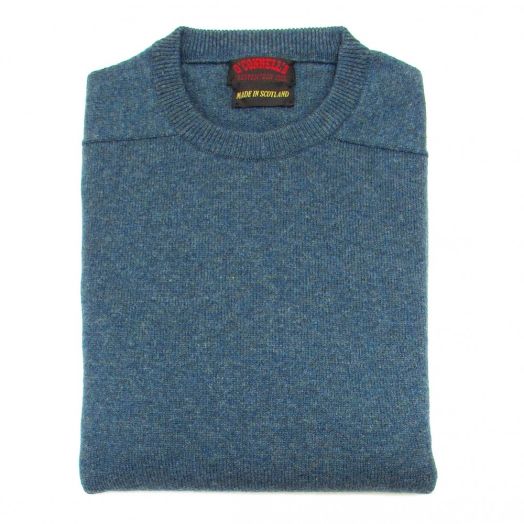 O'Connell's Scottish Lambswool Crewneck Sweater - Blue Green