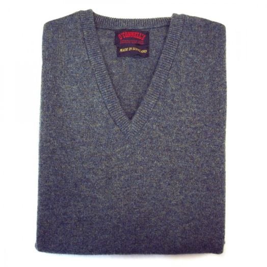O'Connell's Scottish Lambswool V-Neck Sleeveless Pullover - Fern